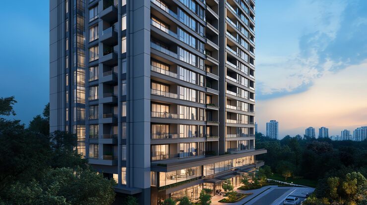 Artist's impression of a luxury high-rise residential tower, shown for Trump Tower Kolkata