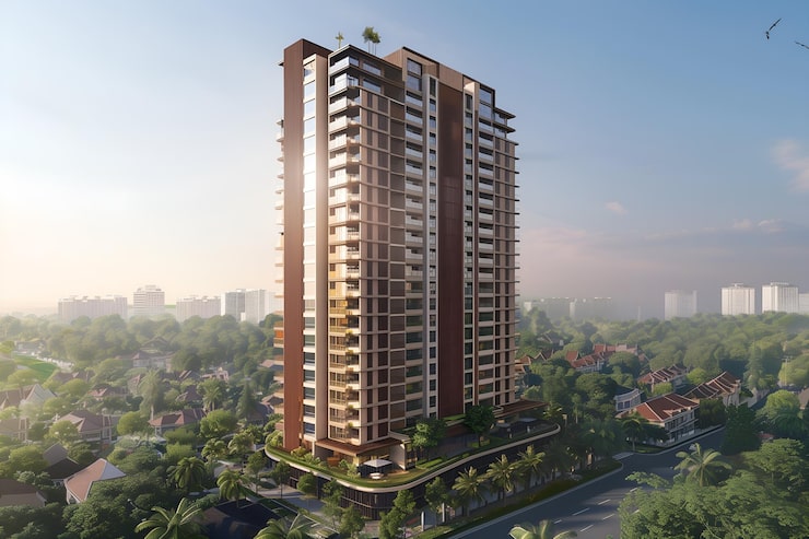 Artist's impression of a luxury high-rise residential tower, shown for Trump Towers Delhi NCR