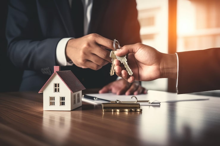 Keys being handed over for a new home